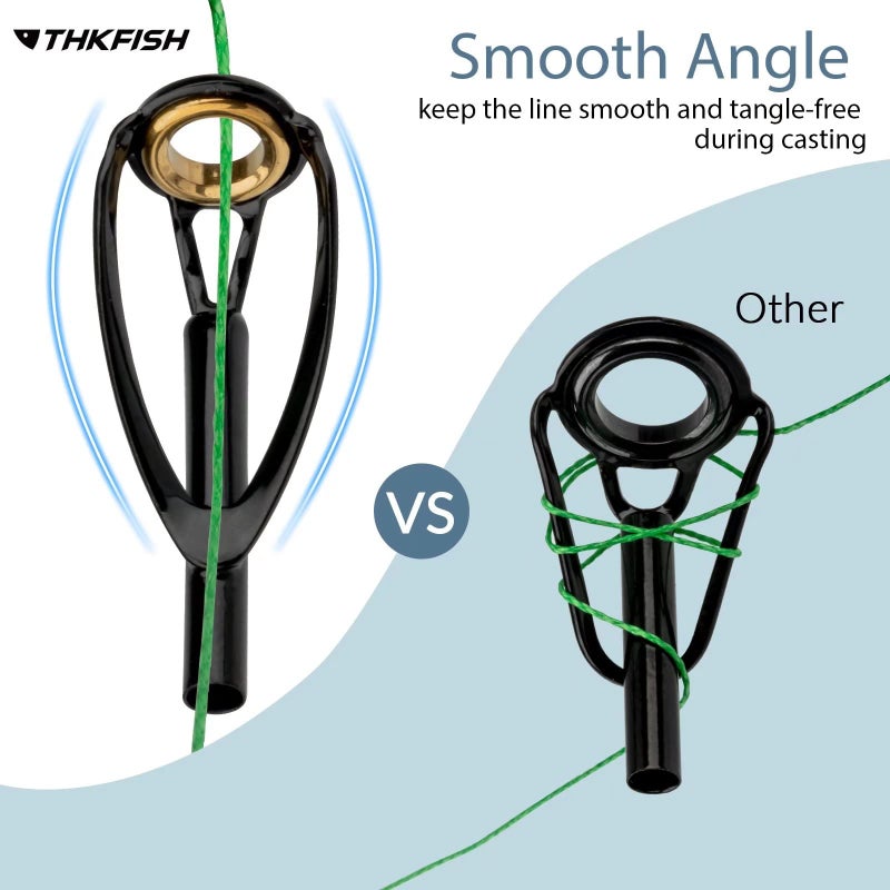 THKFISH Rod Tip Repair Kit 50pcs Rod Tips Fishing Rod Tips Replacement Kit Pole Tip Repair Kit with Box 10 Sizes B-Silver - Image 4